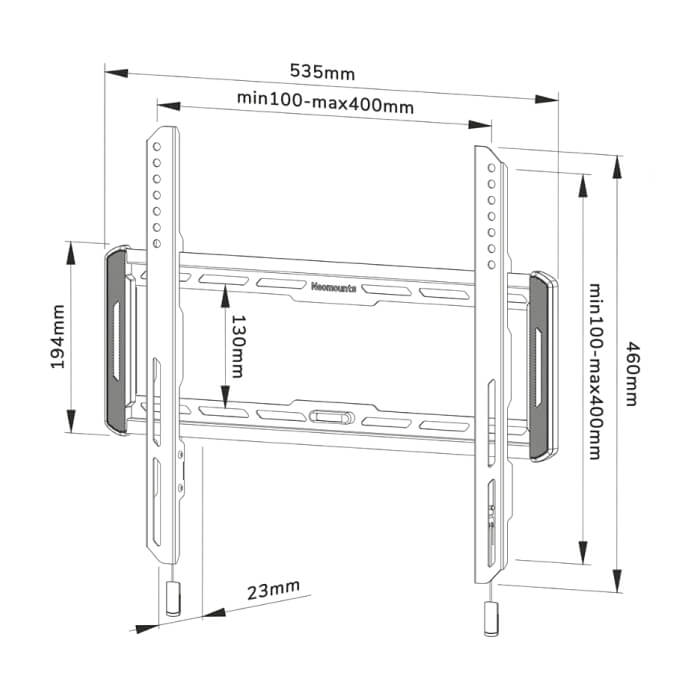 Neomounts by Newstar Screen Wall Mount (fixed, ultra thin, VESA 400x400) ID 66878 (тъмнейл - 4)