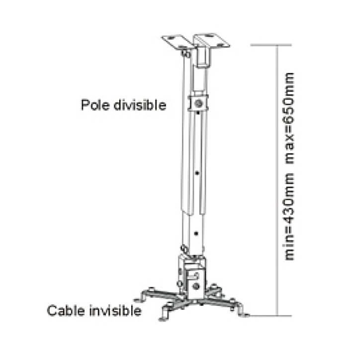 Sunne Universal Ceiling Projector Bracket, max. 20kg, extension ID 66646 (тъмнейл - 2)