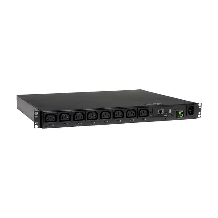 Tripp Lite by Eaton 2.5kW Single-Phase 208/230V Switched PDU - LX Platform, 8 C13 Outlets, C14 Input 2m Cord, 1U Rack-Mount, TAA
