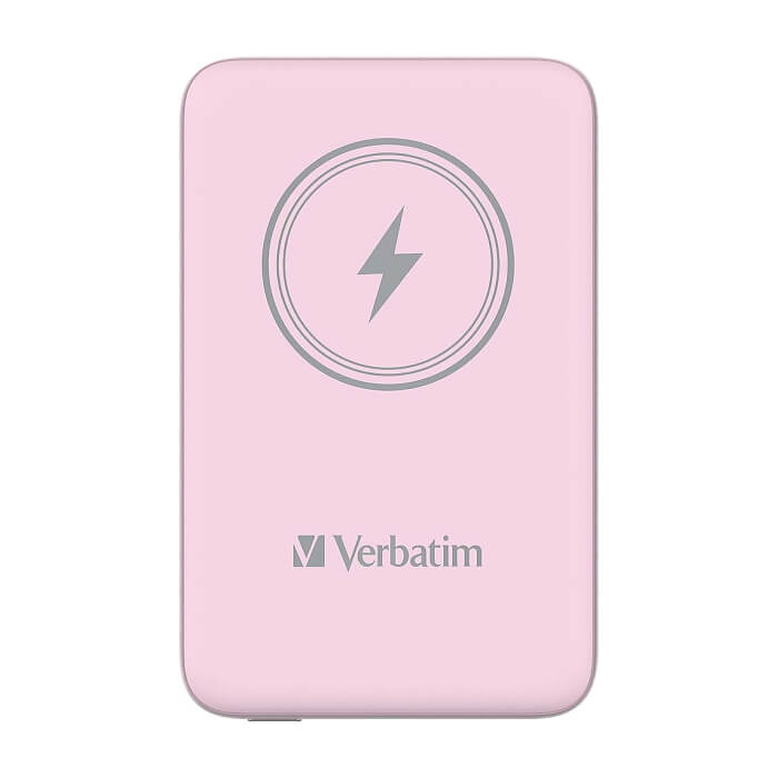 Verbatim MCP-10PK Power Pack 10000 mAh with UBS-C® PD 20W / Magnetic Wireless Charging 15W Pink ID 75111 на супер цена от GT Computers Verbatim MCP-10PK Power Pack 10000 mAh with UBS-C® PD 20W / Magnetic Wireless Charging 15W Pink ID 75111 на супер цена