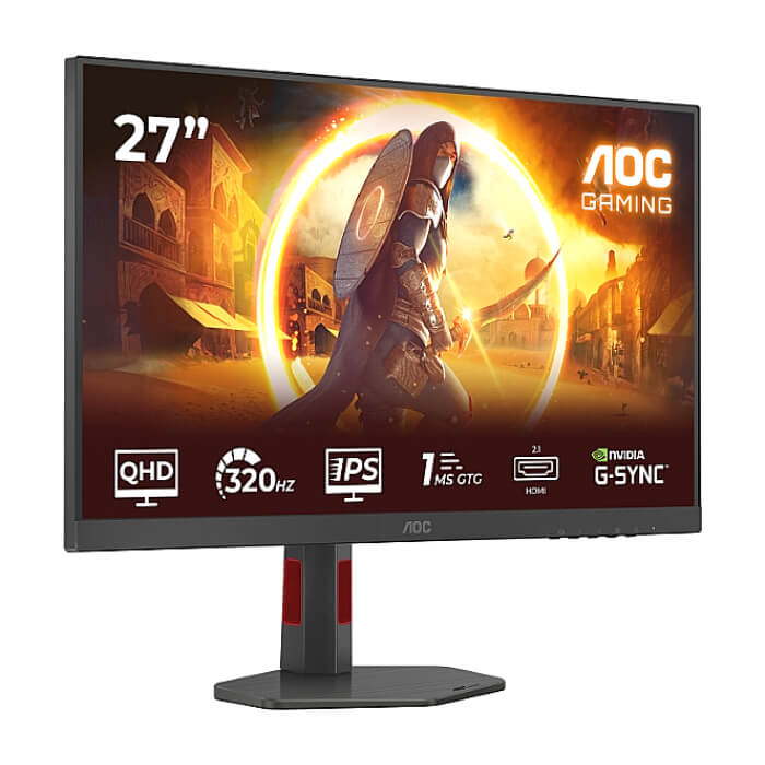 AOC Q27G4SRU, 27" Fast IPS WLED, 2560x1440@320Hz, 1ms GtG, 0.3ms MPRT, 450cd m2, 1000:1, Adaptive Sync, FlickerFree, Low Blue Light, 2Wx2, Tilt, Height Adjust, Pivot, Swivel, ID 95667 (тъмнейл - 2)