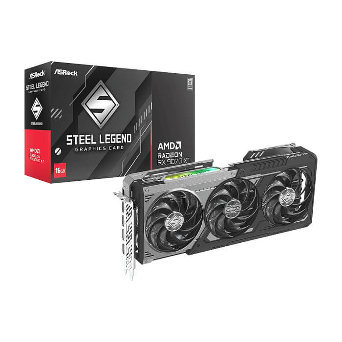 Asrock RX 9070 XT 16GB Steel Legend Dark ID 89952 (тъмнейл - 2)