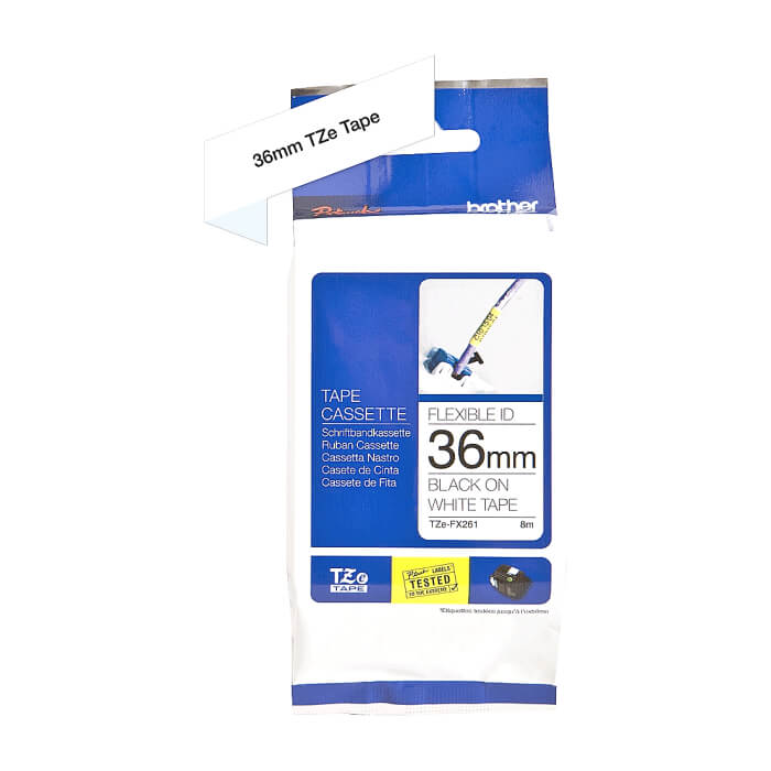 Brother TZe-FX261 Labelling Tape Cassette, Black on White Flexible-ID, 36mm wide ID 70707 (тъмнейл - 2)