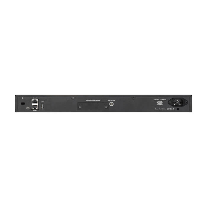 D-Link 48x10/100/1000BASE-T PoE ports (370W budget) Layer 3 Stackable Managed Gigabit Switch with 2x10GBASE-T ports and 4xSFP+ ports (тъмнейл - 3)