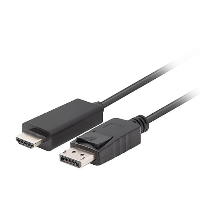 Кабел - Lanberg display port (M) V1.1 -> HDMI (M) cable 1.8m, black ID 72575 (тъмнейл - 3)