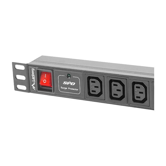 Lanberg power distribution unit (PDU) 19"1U 10A 10 SOCKETS 2M, black (тъмнейл - 2)