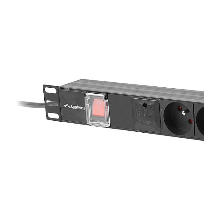 Lanberg power distribution unit (pdu) 19" 1U 16a 2m 5x french outlets black (тъмнейл - 5)