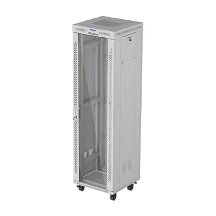 Lanberg Rack Cabinet 19" Free-Standing 42U/600X600 (FlAT Pack) With Glass Door LCD Grey V2 ID 98076 (тъмнейл - 3)