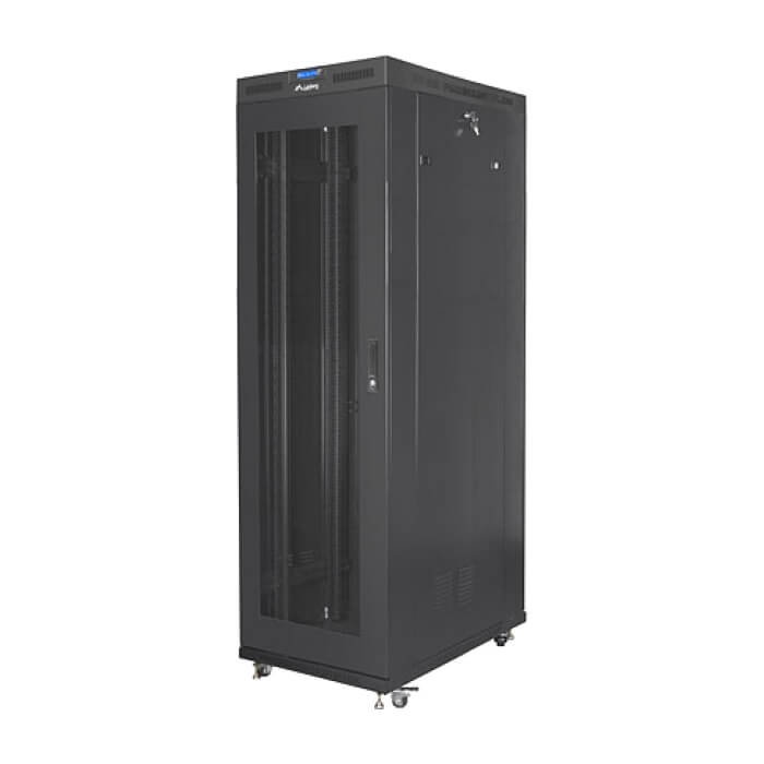 Lanberg rack cabinet 19" free-standing 42U/800x1200 (flat pack) with mesh door lcd black v2 ID 87174 (тъмнейл - 3)