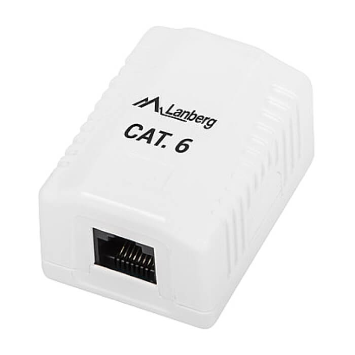 Lanberg surface-mount box CAT.6 UTP UNshielded 1X RJ45, white ID 72016 на супер цена от GT Computers Lanberg surface-mount box CAT.6 UTP UNshielded 1X RJ45, white ID 72016 на супер цена