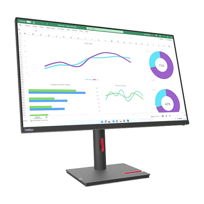 Lenovo ThinkVision T32h-30 31.5" IPS, WLED, 16:9, 2560x1440, 4ms, 1000:1, 60Hz, 350 cd/m2, USB-C, HDMI, DP, RJ45, Tilt, Swivel, Pivot, Height Adjust Stand ID 89366 (тъмнейл - 3)