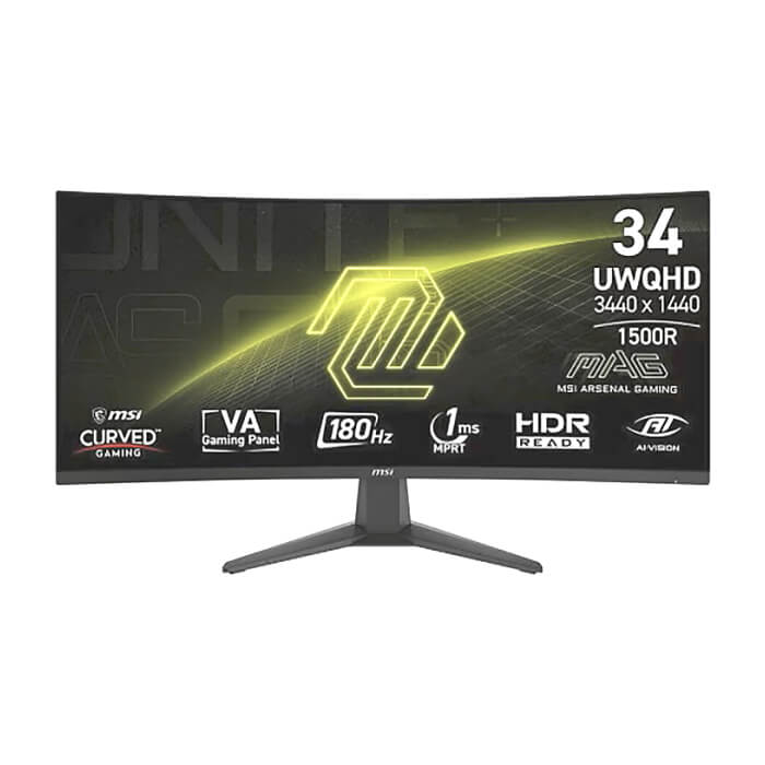 MSI MAG 346CQ, 34”, 1ms, 180Hz, Rapid VA, 3440 x 1440 (UWQHD), 21:9, CURVE 1500R, AMD FreeSync Premium, 75% DCI-P3, AG, HDR Ready, 300 nits, 4000:1, DCR 100M:1, DP(1.4a), 2xHDMI ID 93773 на супер цена от GT Computers MSI MAG 346CQ, 34”, 1ms, 180Hz, Rapid VA, 3440 x 1440 (UWQHD), 21:9, CURVE 1500R, AMD FreeSync Premium, 75% DCI-P3, AG, HDR Ready, 300 nits, 4000:1, DCR 100M:1, DP(1.4a), 2xHDMI ID 93773 на супер цена