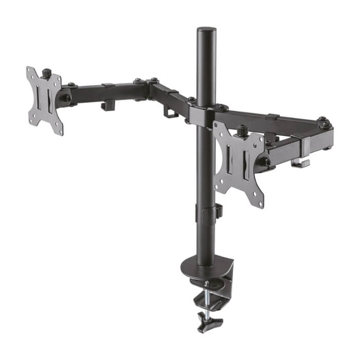 Neomounts Flat Screen Desk Mount (clamp/grommet) for 2 screens, 10"-32" ID 66833 на супер цена