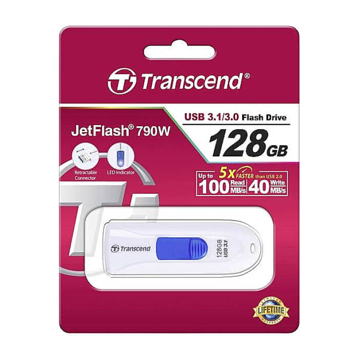 Transcend 128GB JETFLASH 790, USB 3.1, white ID 74156 на супер цена