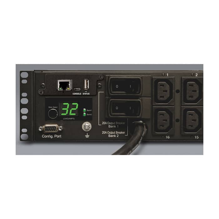 Tripp Lite by Eaton 7.4kW Single-Phase Switched PDU, LX Interface, 230V Outlets (16-C13), IEC-309 Blue 230V 32A, 3.6m Cord, 2U Rack-Mount, TAA (тъмнейл - 2)