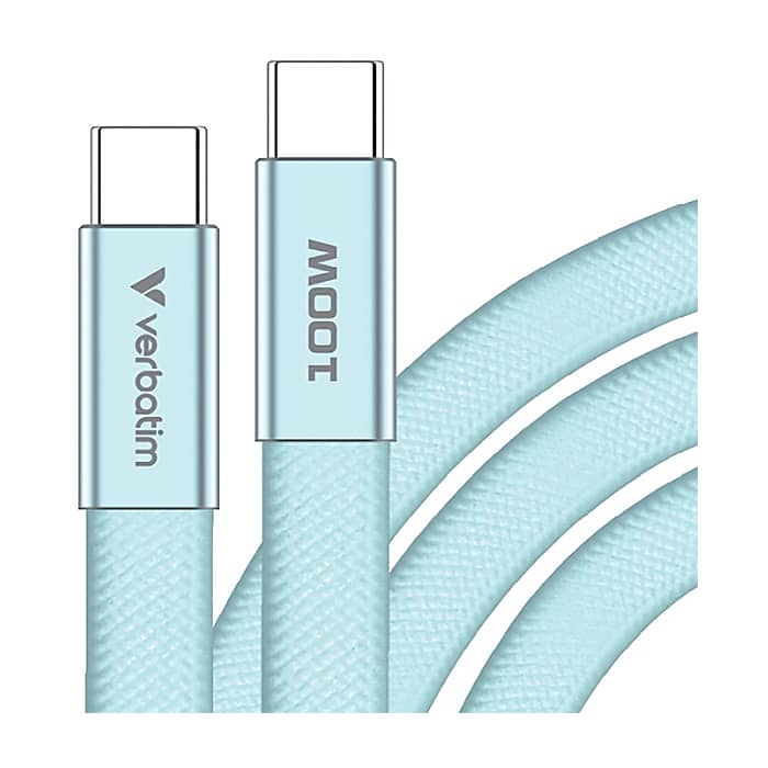 Verbatim Sync & Charge SoftTouch USB-C to C cable 100W 120 cm - Blue (тъмнейл - 2)