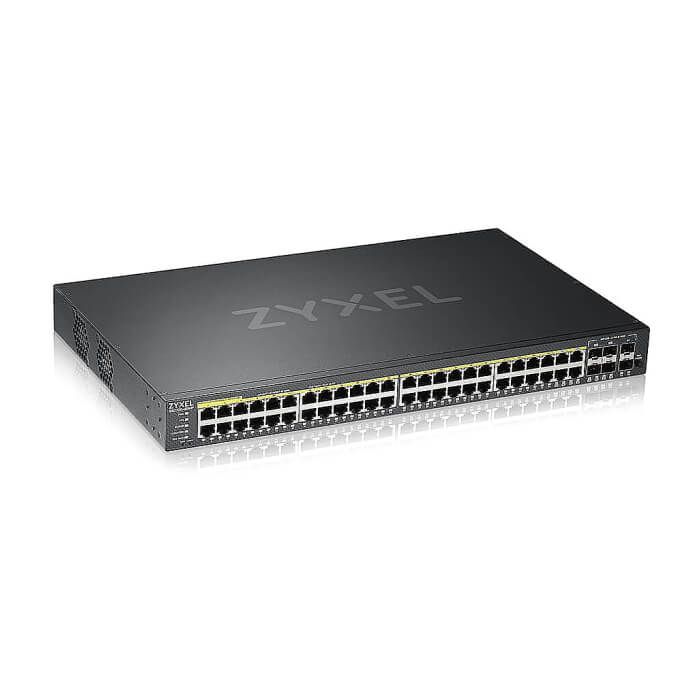 ZyXEL GS2220-50HP, EU region, 48-port GbE L2 PoE Switch with GbE Uplink (1 year NCC Pro pack license bundled) (тъмнейл - 2)