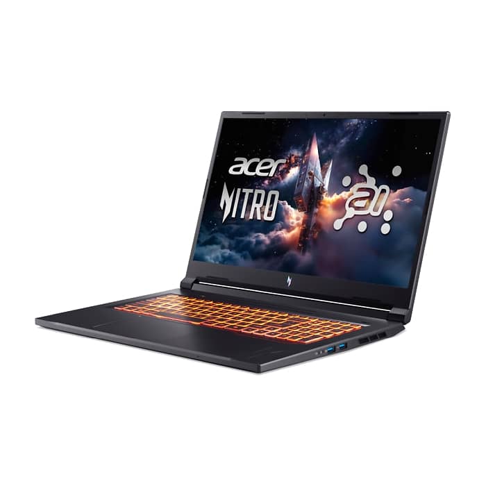 Acer Nitro V17, NG-ANV17-41-R14D, AMD Ryzen R7 260 ( up to 5.1GHz, 16MB), 17.3" FHD(1920x1080)IPS 144Hz, 1*16GB DDR5 (1 slot free), 1024GB PCIe NVMe SSD, NVIDIA GeForce RTX 4050 6GB GDDR6, Wi-Fi AX, BT, Win 11 Home, Black (тъмнейл - 2)