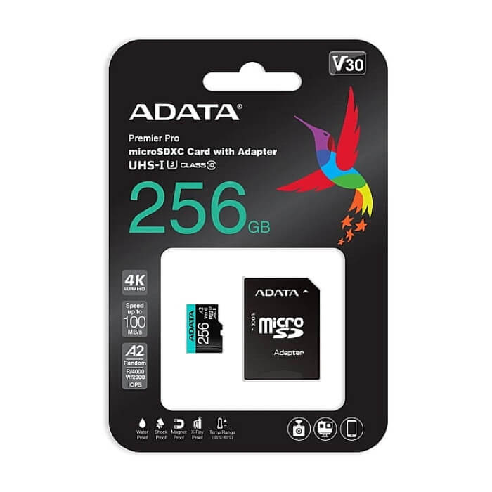 ADATA 256GB MicroSDXC UHS-I U3 V30S (with adapter) ID 74122 (тъмнейл - 2)