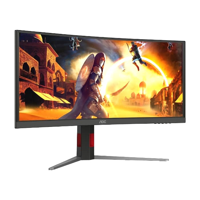AOC CU34G4CA, 34" Curved 1500R, Fast VA, WLED, 3440x1440@180Hz, 1ms GtG, 0.5ms MPRT, 450cd m/2, 3000:1, Adaptive Sync, FlickerFree, Low Blue Light, Tilt, Height Adjust, Swivel, 2xHDMI, DP, USB hub (тъмнейл - 4)