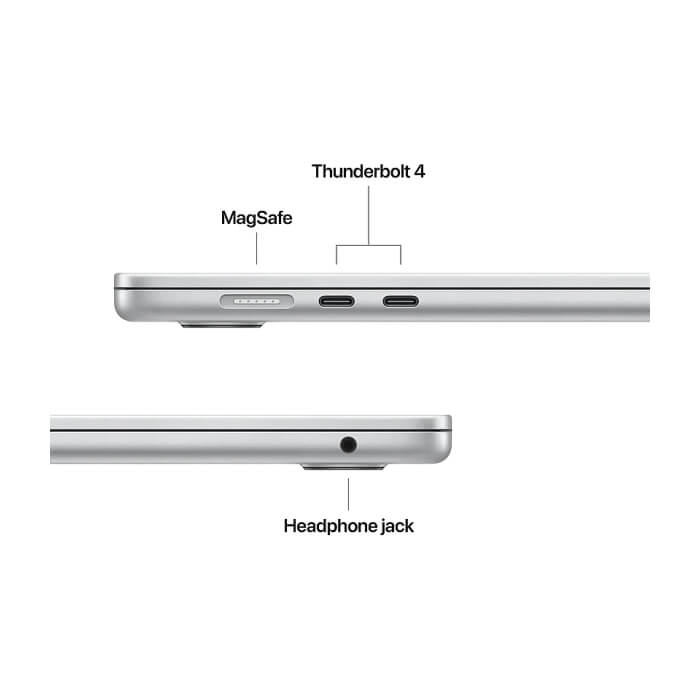 Apple MacBook Air 15.3: Apple M5 chip with 10-core CPU and 10-core GPU, 24GB, 1TB SSD - Silver ID 96914 (тъмнейл - 4)