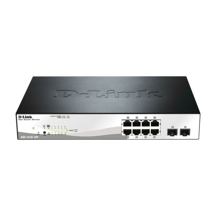 D-Link 10-port 10/100/1000 Gigabit PoE Smart Switch including 2 SFP на супер цена