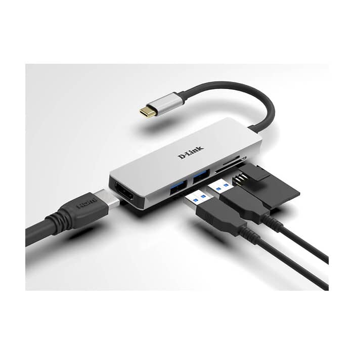 D-Link 5-in-1 USB-C Hub with HDMI and SD/microSD Card Reader (тъмнейл - 2)