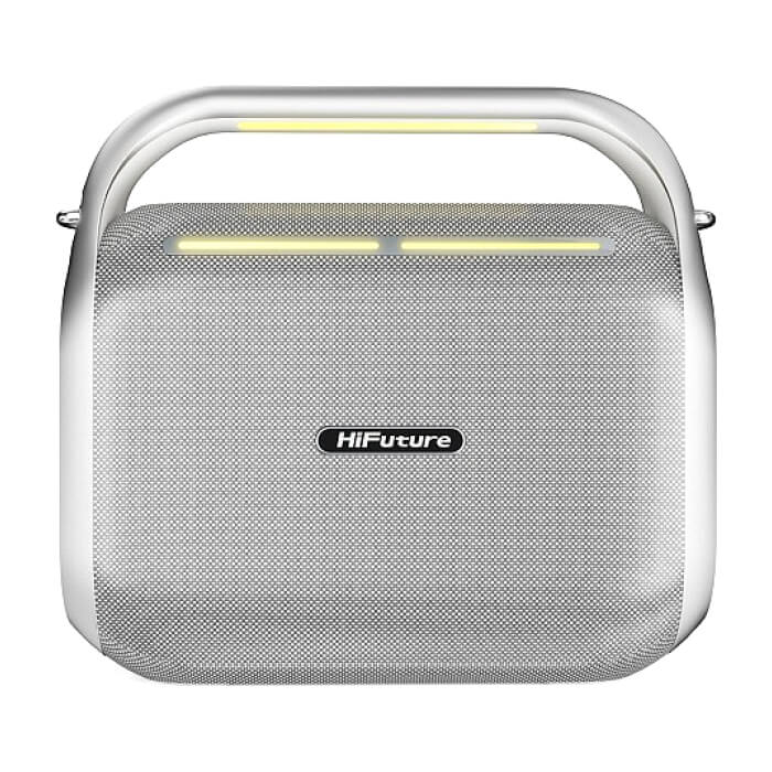HiFuture MusicBox200 Silver, 100W Output, Karaoke Enable, Two Wireless Microphone, 12000mAh Battery (Support Power Bank), RGB Lighting, Pair to Play (TWS Mode), Bluetooth 5.3 ID 94749 на супер цена от GT Computers HiFuture MusicBox200 Silver, 100W Output, Karaoke Enable, Two Wireless Microphone, 12000mAh Battery (Support Power Bank), RGB Lighting, Pair to Play (TWS Mode), Bluetooth 5.3 ID 94749 на супер цена