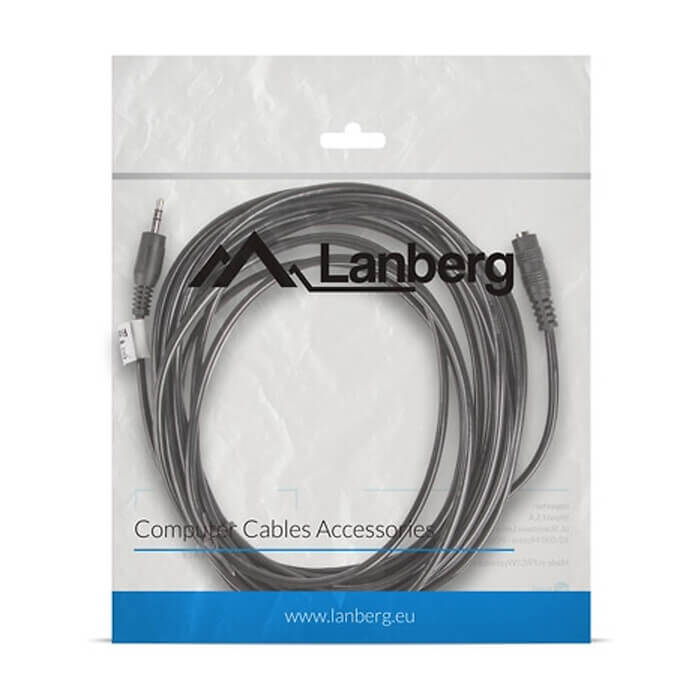 Кабел - Lanberg cable stereo mini jack (M) -> mini jack (F) 5m, black ID 72598 (тъмнейл - 4)
