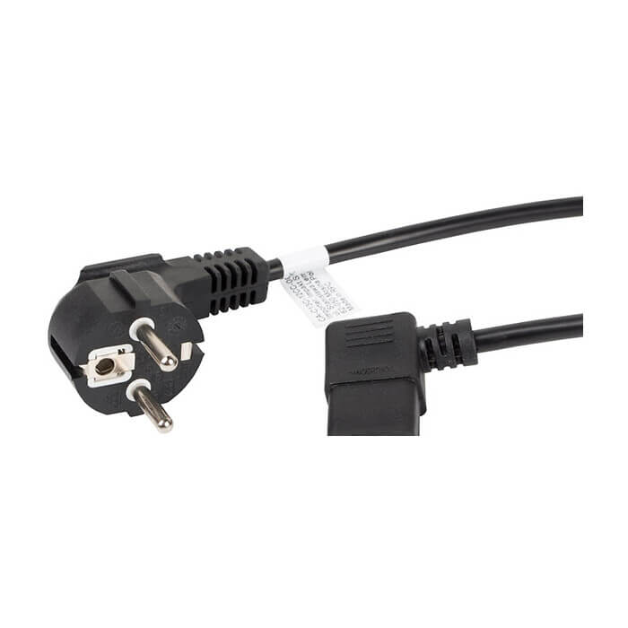 Кабел - Lanberg CEE 7/7 -> IEC 320 C13 power cord 1.8m angled right VDE, black ID 72499