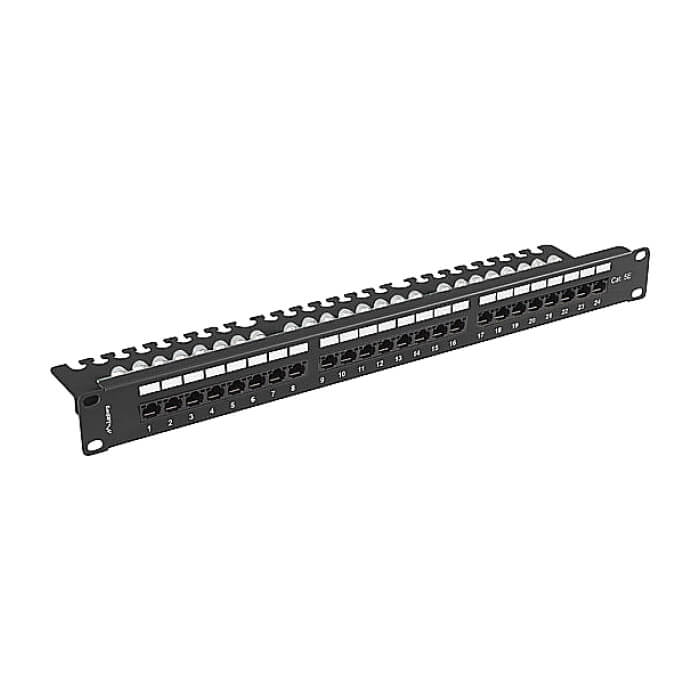 Lanberg patch panel 24 port 1U 19" CAT.5e utp with cable organizer black ID 86970 (тъмнейл - 5)