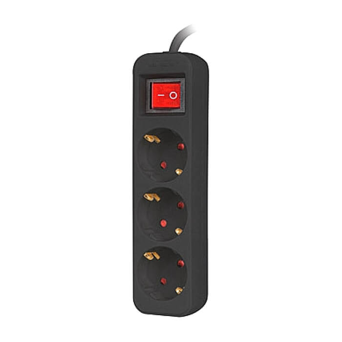 Lanberg power strip 1.5m, 3 sockets, french with circuit breaker quality-grade copper cable, black (тъмнейл - 2)