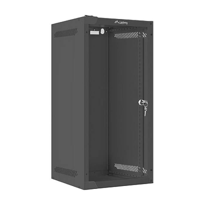 Lanberg rack cabinet 10" wall-mount 12U/280x310 (flat pack) with glass door black ID 87215 (тъмнейл - 3)