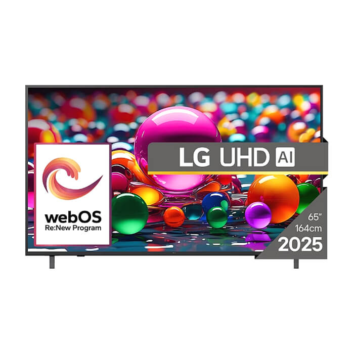 LG 65UA75003LA, 65" 4K UltraHD TV 4K (3840x2160), DVB-T2/C/S2, webOS 25 Smart, ThinQ AI, Alpha 7 AI Processor, WiFi, HDR10 pro, HLG, ALLM/HGiG, 4K Upscaling, AI Sound pro, Mul ID 89052