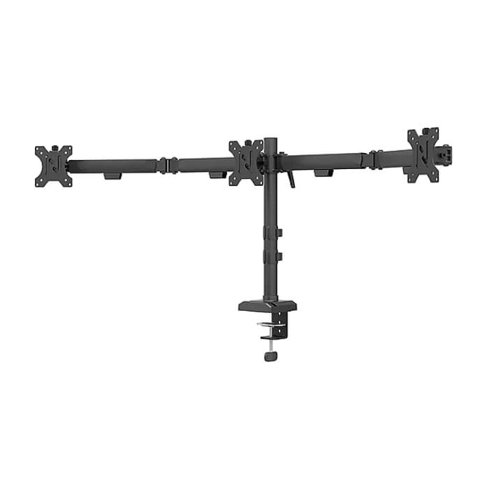 Neomounts Nero Triple Flat Screen Desk Mount (phone holder+Quick-fix clamp/grommet) ID 86700 (тъмнейл - 2)