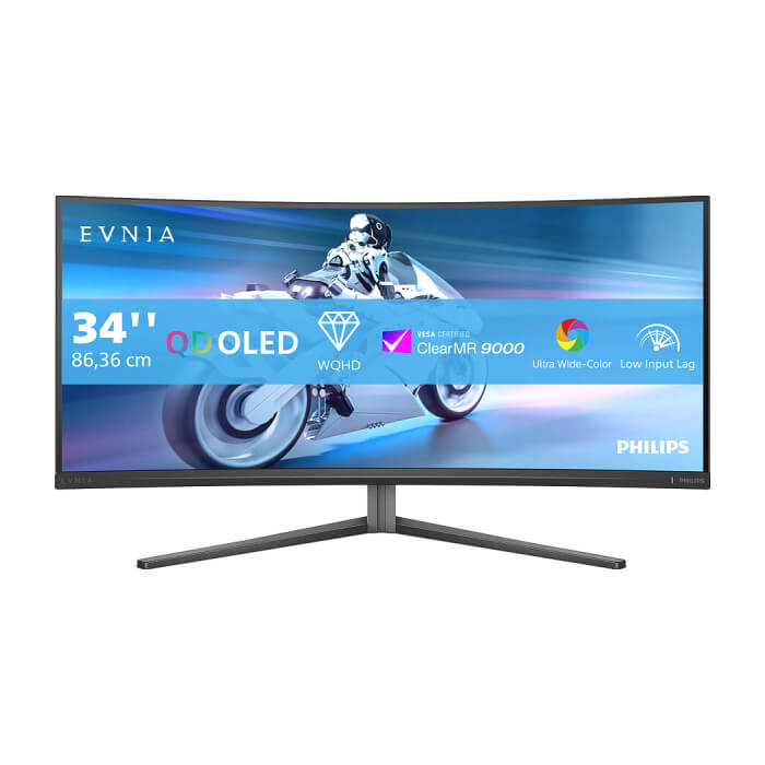 Philips 34M2C6500, 34" Curved 1800R QD-OLED, 3440x1440@175Hz, 0.03ms GtG, 1000 nit, 1 000 000:1, Mega Infinity DCR, Adaptive Sync, FlickerFree, LowBlue Mode, Tilt, Height Adjust, Swivel, 2xHDMI, DP, USB hub ID 79371 на супер цена от GT Computers Philips 34M2C6500, 34" Curved 1800R QD-OLED, 3440x1440@175Hz, 0.03ms GtG, 1000 nit, 1 000 000:1, Mega Infinity DCR, Adaptive Sync, FlickerFree, LowBlue Mode, Tilt, Height Adjust, Swivel, 2xHDMI, DP, USB hub ID 79371 на супер цена