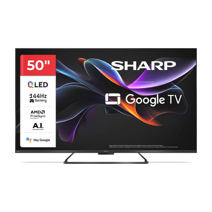 Sharp 50HR7265E, 50" QLED GOOGLE TV, 4K 144Hz Quantum Dot 3840x2160 Frameless, AQUOS AI, DVB-T/T2/C/S/S2, Active Motion 1400, HDR10, Dolby Atmos, Dolby Vision, DTS:X, Google ID 93594 на супер цена