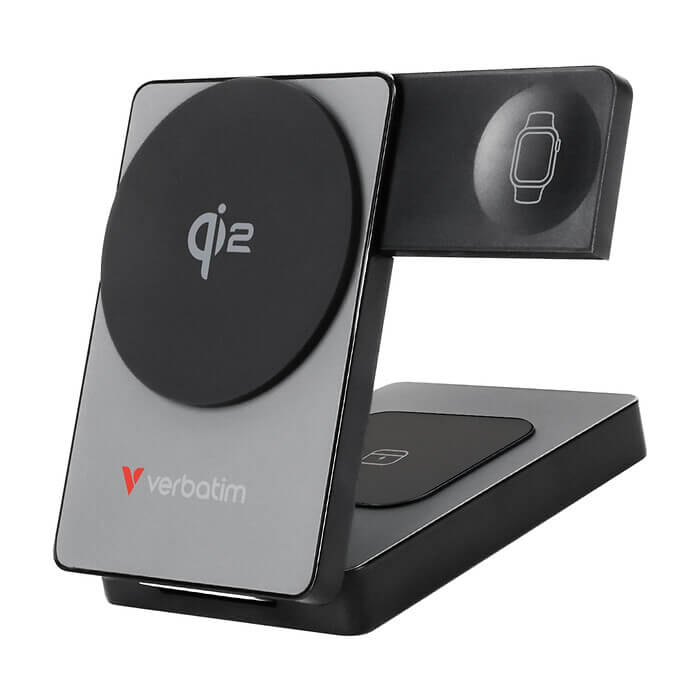 Verbatim Foldable 3-in-1 Qi2 Magnetic Wireless Power Bank 5000 mAh Grey ID 99021 на супер цена