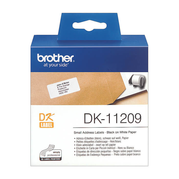Brother DK-11209 Small Address Paper Labels, 29mmx62mm, 800 labels per roll, (Black on White) ID 70787 на супер цена