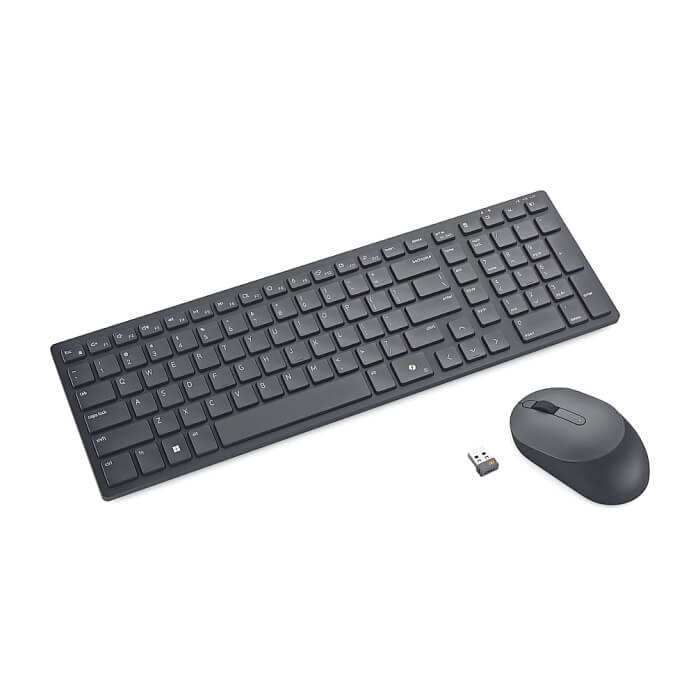 Dell Pro Compact Silent Keyboard and Mouse - KM555 - US International (QWERTY) (тъмнейл - 3)