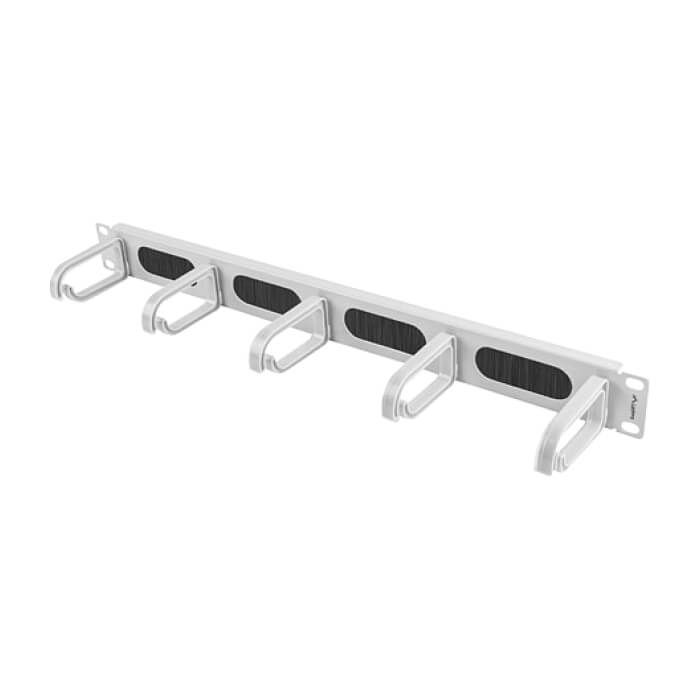 Lanberg 19" cable management AK-1203-S brush panel 5 rings- type b 1U, grey (тъмнейл - 3)