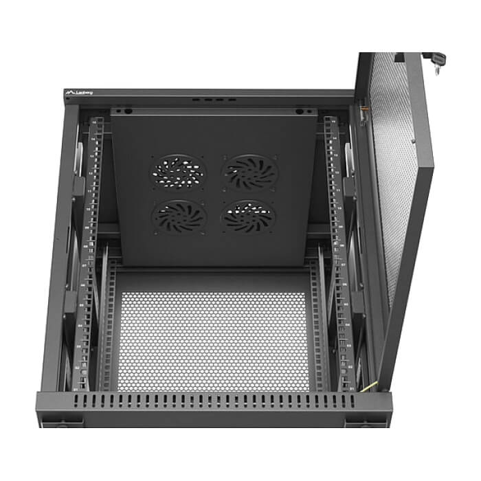 Lanberg rack cabinet 19" free-standing 15U/600X600 (FLAT PACK) with mesh door black ID 98074 (тъмнейл - 5)