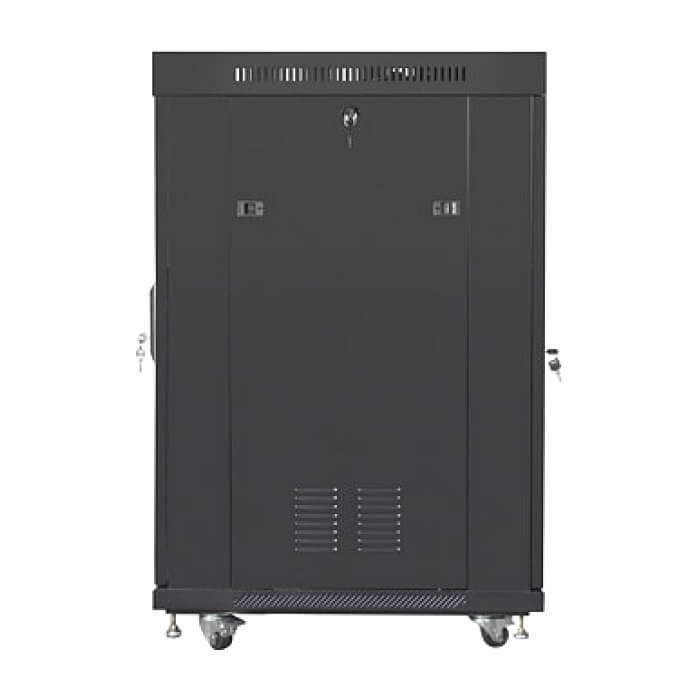 Lanberg rack cabinet 19" free-standing 22U/800x800 (flat pack) with glass door lcd black v2 ID 87627 (тъмнейл - 3)