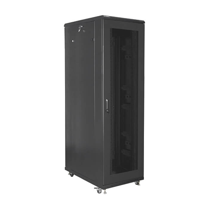 Lanberg rack cabinet 19" free-standing 42U/800x1000 (flat pack) with mesh door black ID 87178 (тъмнейл - 2)