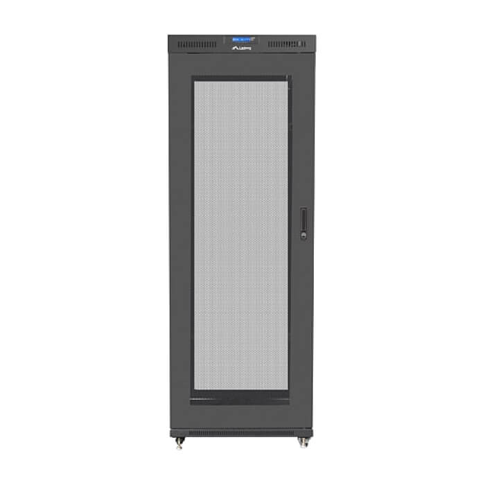 Lanberg rack cabinet 19" free-standing 42U/800x1000 (flat pack) with mesh door lcd black v2 ID 87177 (тъмнейл - 5)