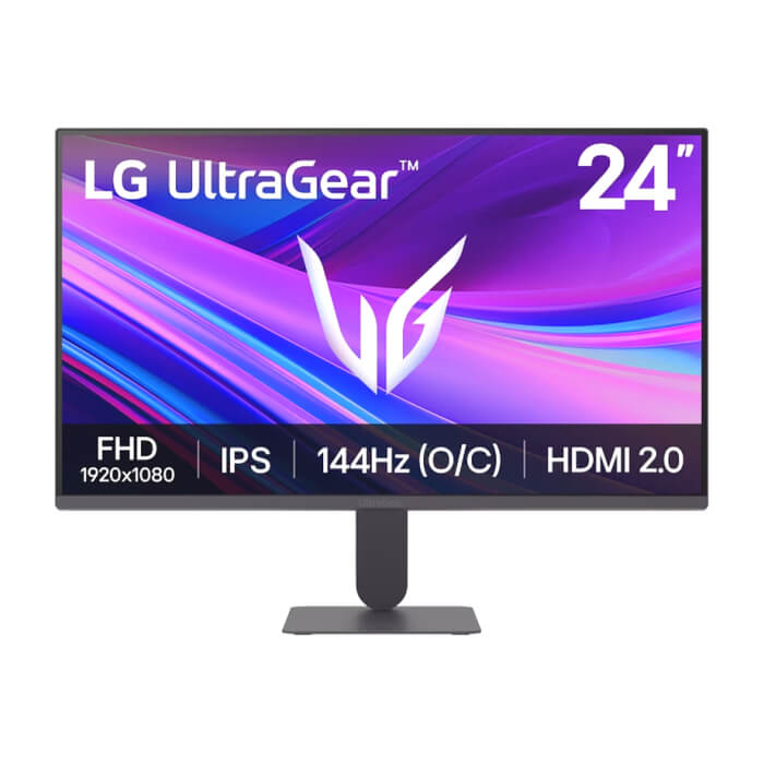 LG 24G411A-B, UltraGear 23.8" IPS, AG, 1ms MBR, 144Hz, 5ms GtG, 1500:1, 250cd/m2, Full HD 1920x1080, sRGB 99%, HDR10, NVIDIA G-SYNC, AMD FreeSync, HDMI, DisplayPort, LG Switch ID 93072