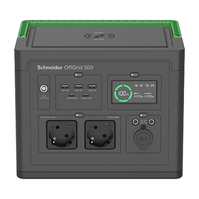 Schneider OffGrid Portable Power Station 500, 517Wh Lithium-ion, 2 Schuko, Sinewave ID 86498 на супер цена от GT Computers Schneider OffGrid Portable Power Station 500, 517Wh Lithium-ion, 2 Schuko, Sinewave ID 86498 на супер цена