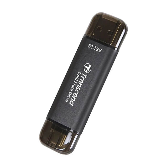 Transcend 512GB, External SSD, ESD310C, USB 10Gbps, Type C/A, Black ID 73306 (тъмнейл - 3)