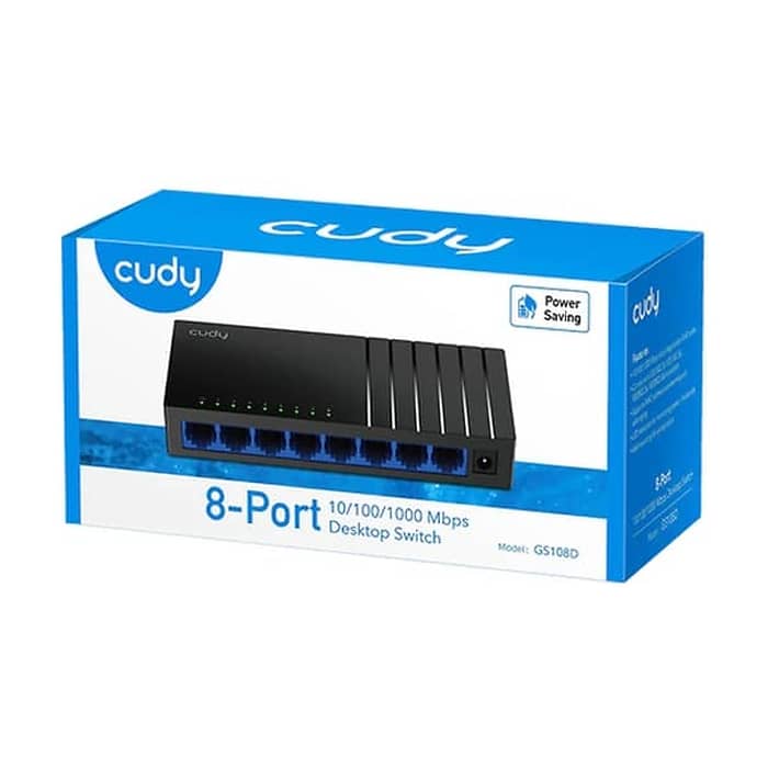 Cudy GS108 8-Port Gigabit Metal Switch, 8 10/100/1000M RJ45 Ports, Desktop Metal Case (тъмнейл - 3)