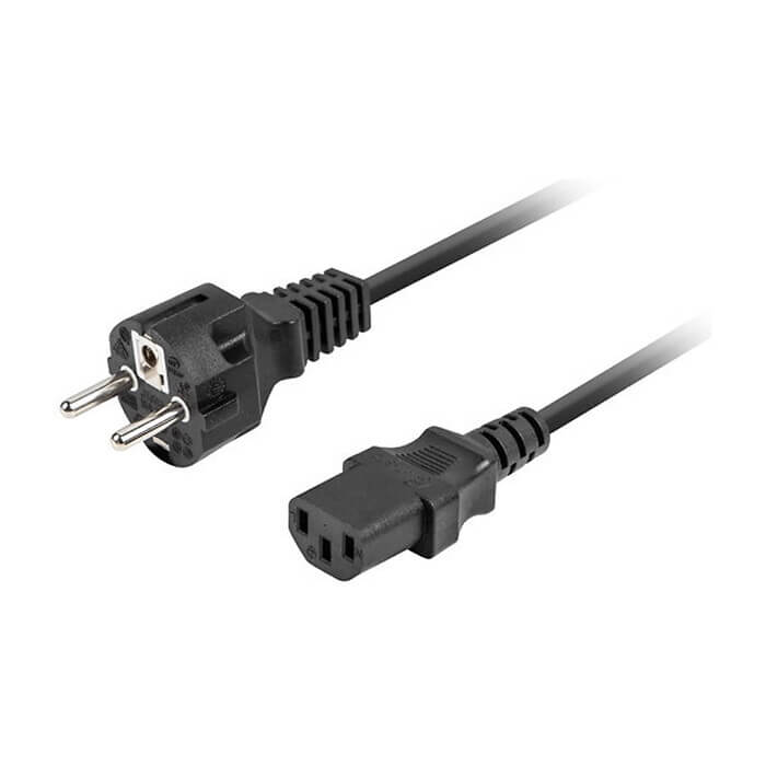 Кабел - Lanberg CEE 7/7 -> IEC 320 C13 power cord 1.8m VDE Straight, black ID 72497 (тъмнейл - 2)